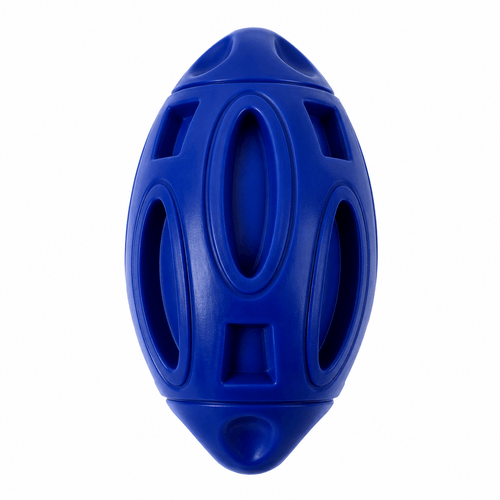 Rubber Rugby Dog Toy – Interactive Squeaky Chew Ball
