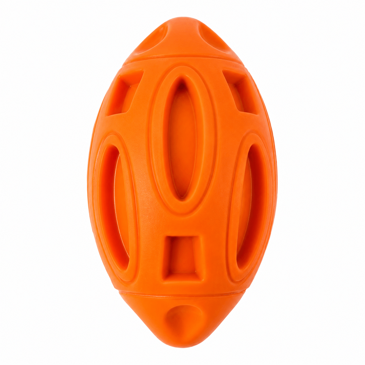 Rubber Rugby Dog Toy – Interactive Squeaky Chew Ball