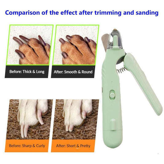 2-in-1 Pet Nail Clipper with LED Light